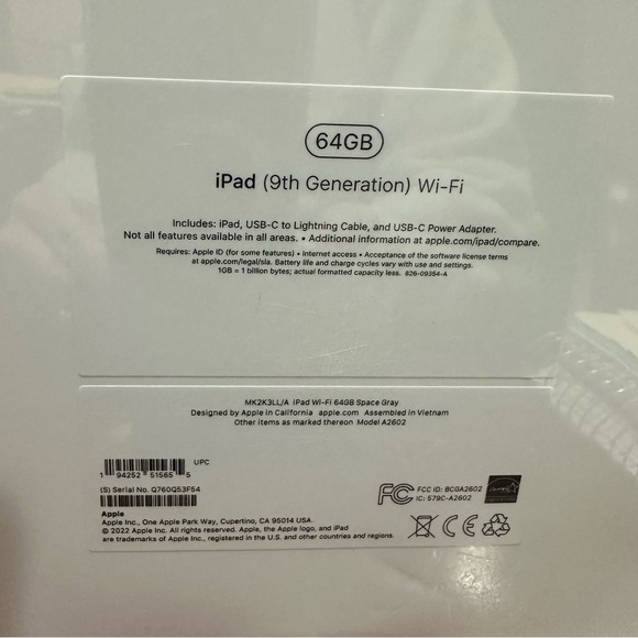 iPad (9th Generation) Wi-Fi, 64GB Space Gray. New in box! - Picture 3 of 6